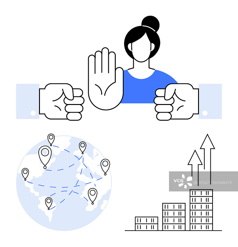 女性用手势拒绝冲突图片素材