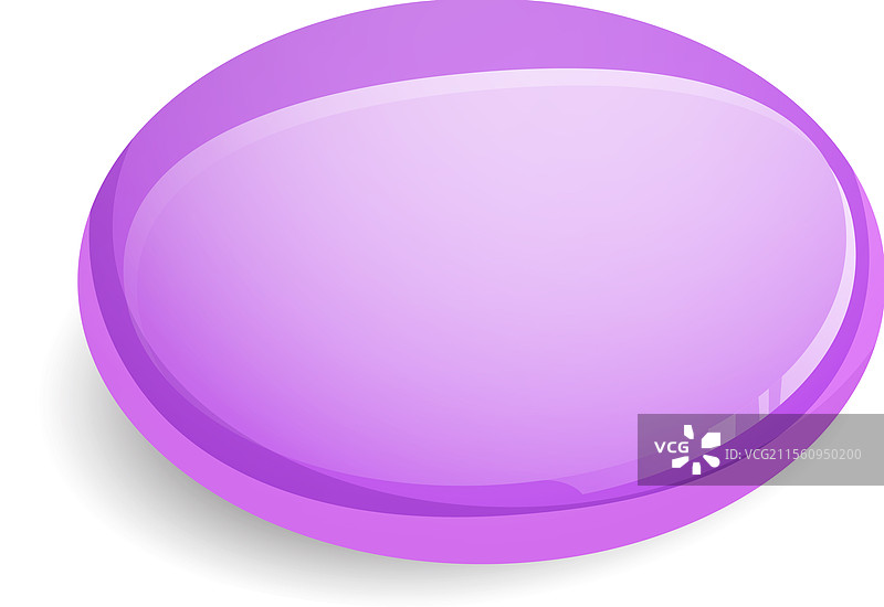 一个闪亮的紫色圆形按钮，带有反射效果图片素材
