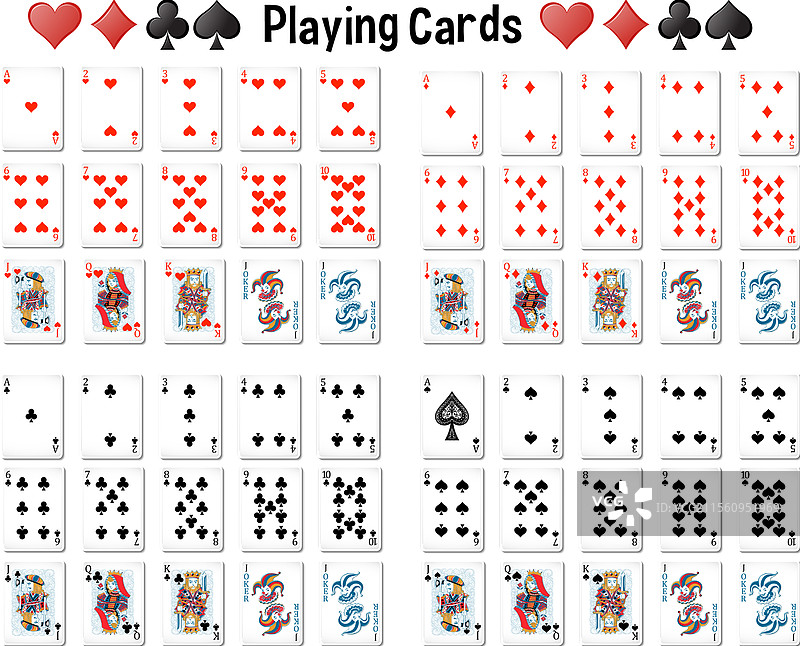 一副完整的扑克牌图片素材