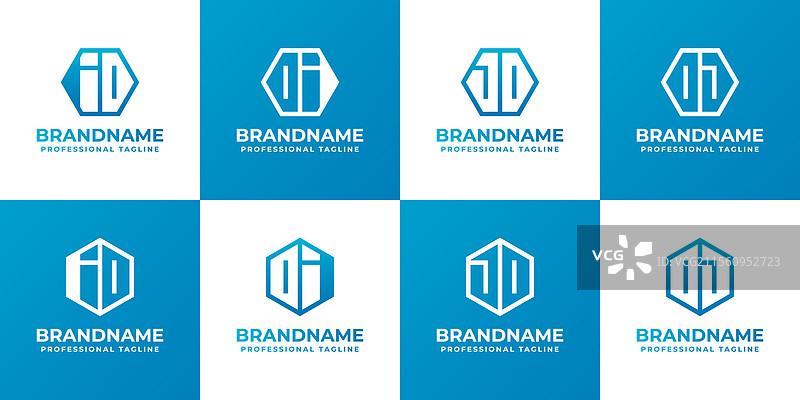 字母 di id dj jd 六边形标志组合，适合用于图片素材