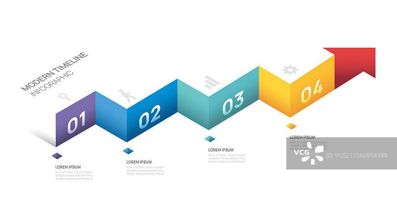 信息图表箭头符号等距时间线图片素材