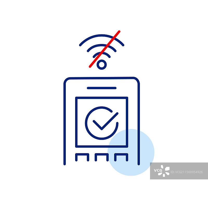 非接触式支付终端，勾号和否定符号图片素材