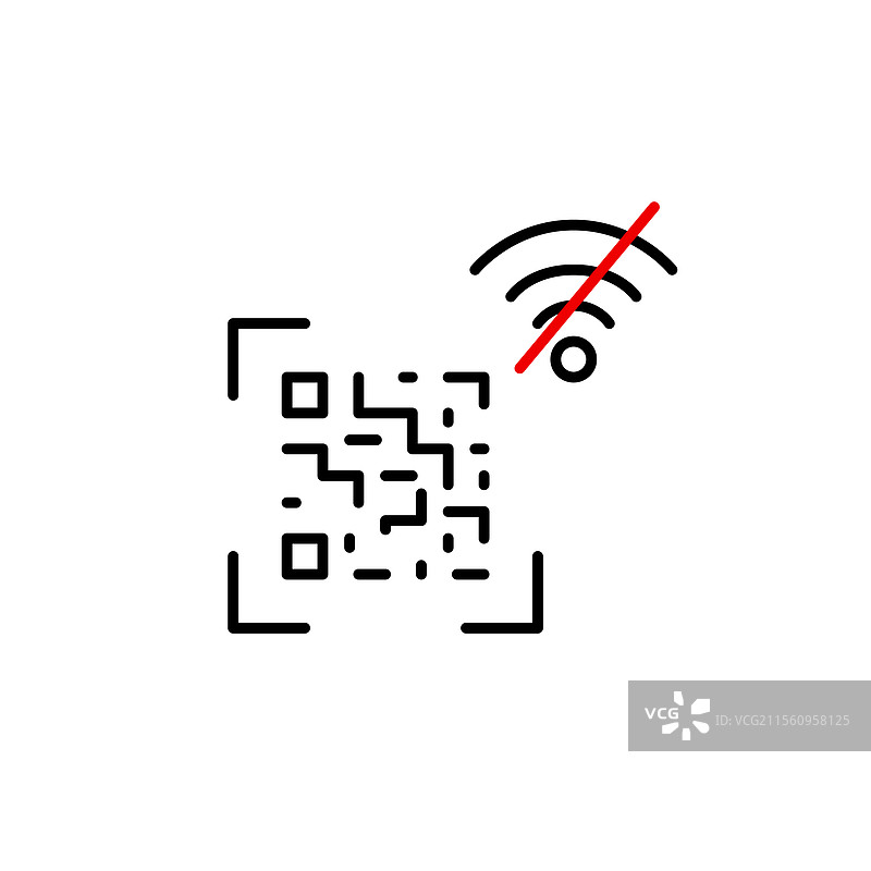 二维码和无Wi-Fi符号的离线支付图片素材