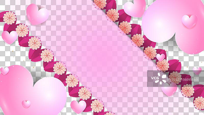 粉色桃子和紫色紫罗兰，母亲节快乐图片素材