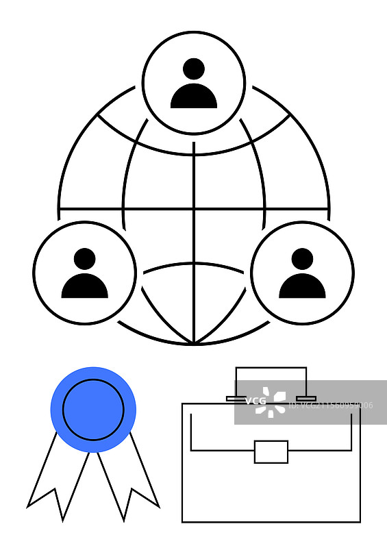 全球网络与团队连接图片素材