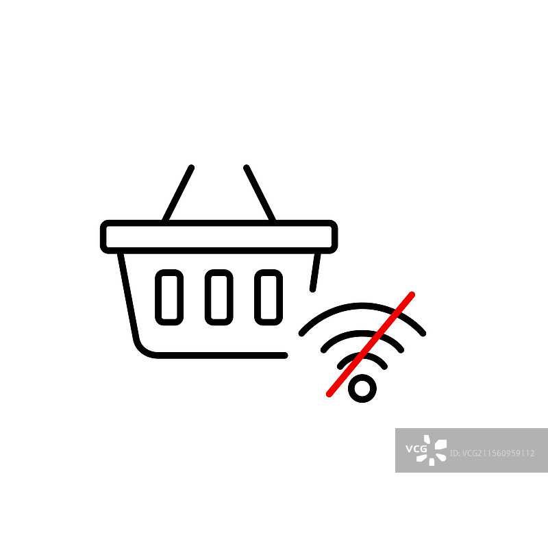没有Wi-Fi和购物篮的零售应用离线使用图片素材
