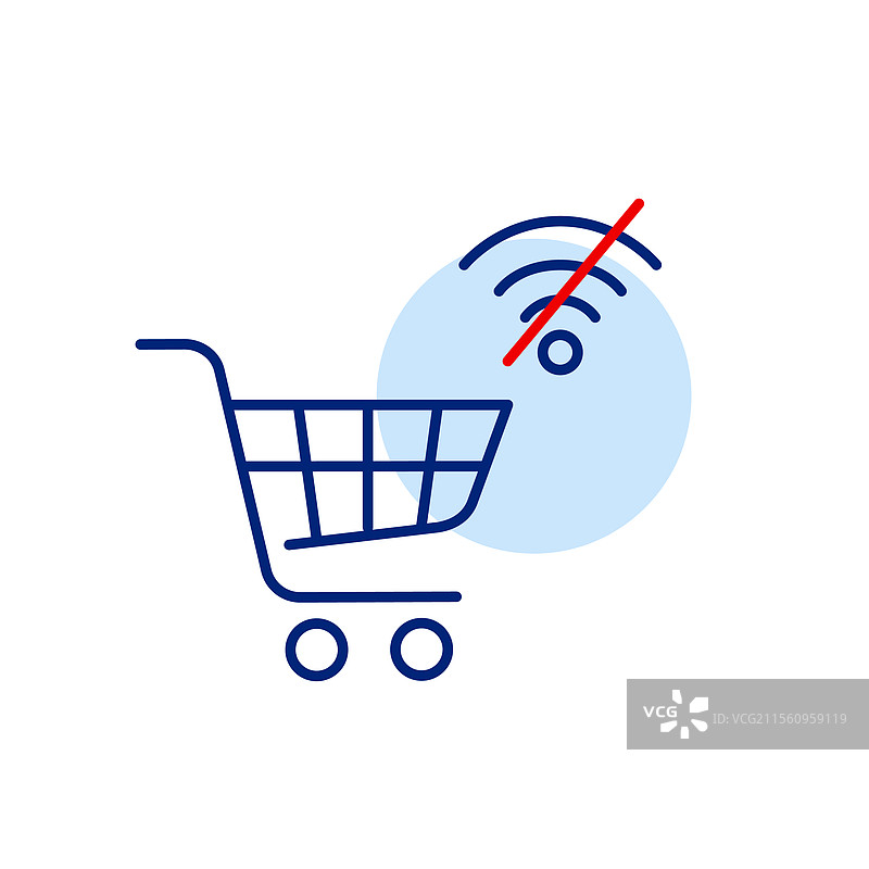 购物车和无Wi-Fi符号无法下单图片素材