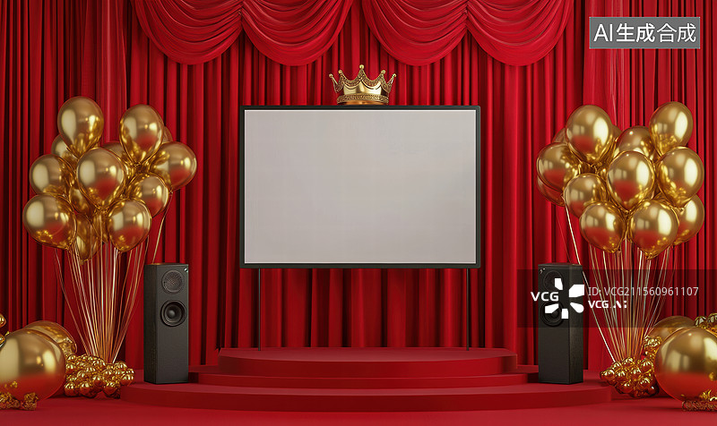 【AI数字艺术】豪华影院舞台背景图片素材