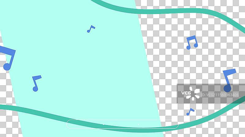 蓝色和绿色歌词 3D 可编辑文本效果图片素材