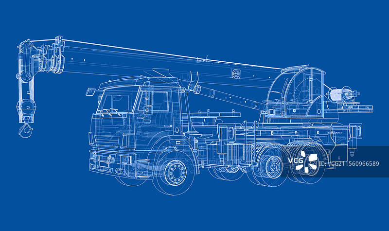 3D汽车起重机渲染图图片素材