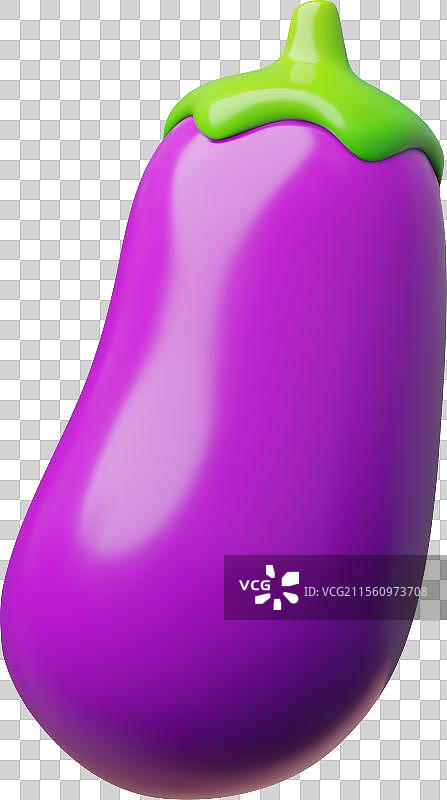 卡通风格的逼真3D茄子图片素材