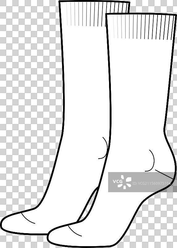 女性中筒袜形状技术图纸图片素材