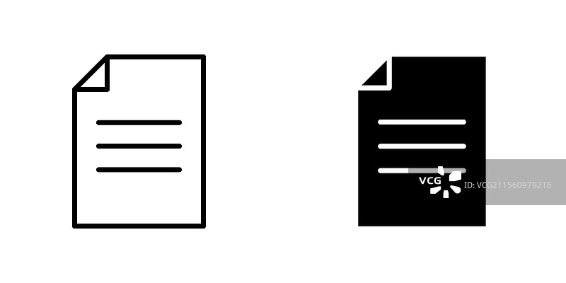文件图标的线条和黑色实心图标图片素材