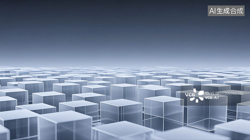【AI数字艺术】3D三维C4D几何立方体科学技术概念数字网络互联网计算机大数据能源现代未来发光艺术设计插画背景壁纸图片素材