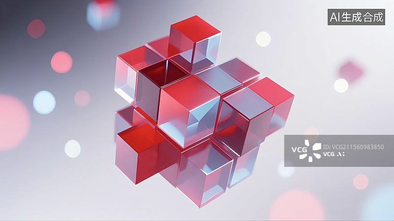 【AI数字艺术】3D三维C4D几何学立方体科学技术透明感概念数字网络互联网计算机大数据能源现代未来发光插画背景壁纸图片素材