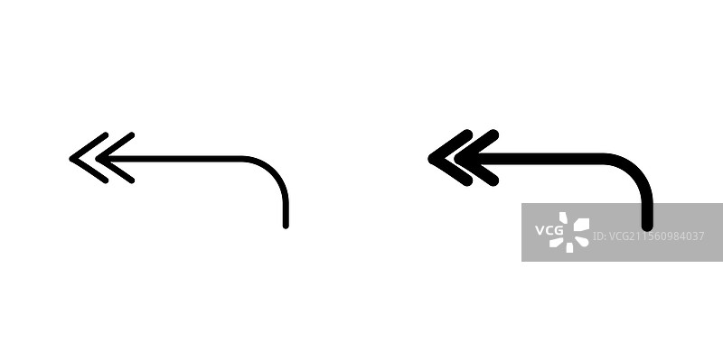 回复所有图标的线条图标和黑色实心图标图片素材