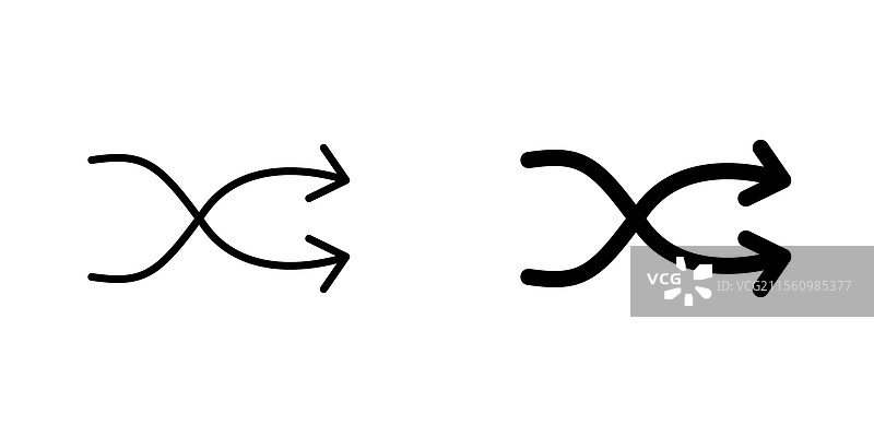混合图标的线条和黑色实心图标图片素材