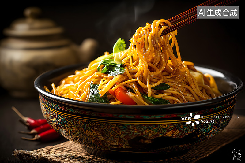 【AI数字艺术】传统小吃炒面图片素材