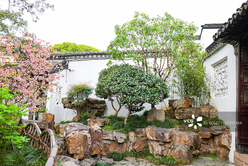 苏州园林网师园铁琴曲廊殿春簃引静桥水闸真意彩霞池樵风径等风光组图图片素材