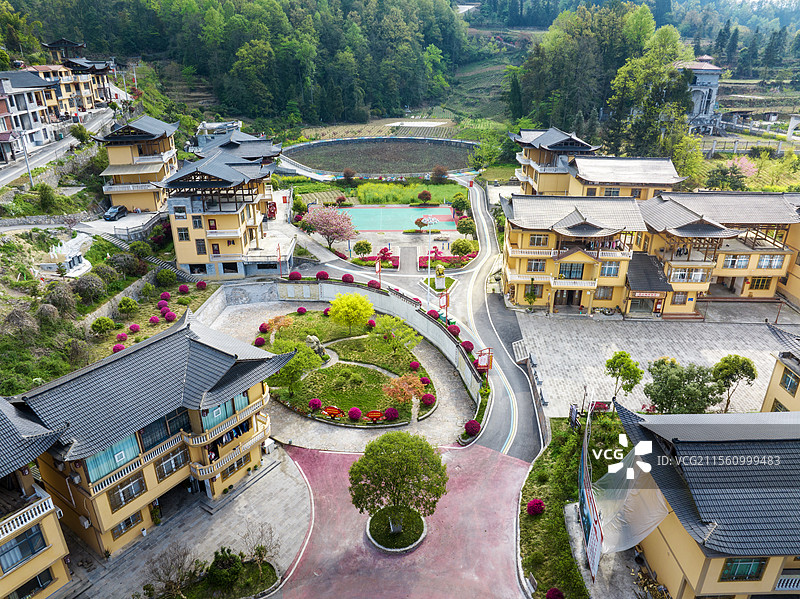 湖北咸丰县清坪镇龙潭司村红色大坪寨风光图片素材