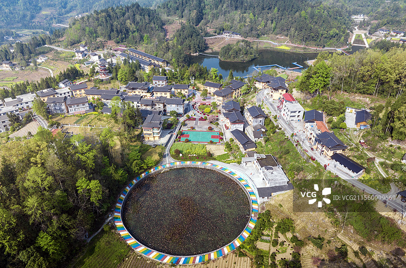 湖北咸丰县清坪镇龙潭司村红色大坪寨风光图片素材