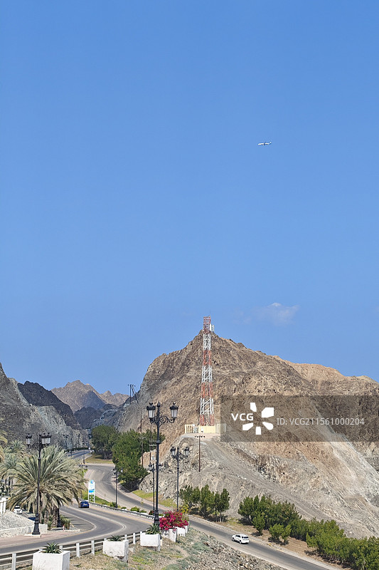 阿曼马斯喀特的山没有树图片素材