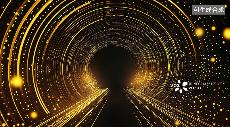 【AI数字艺术】金色虚拟通道图片素材