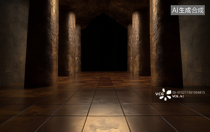 【AI数字艺术】黑色发光空间图片素材