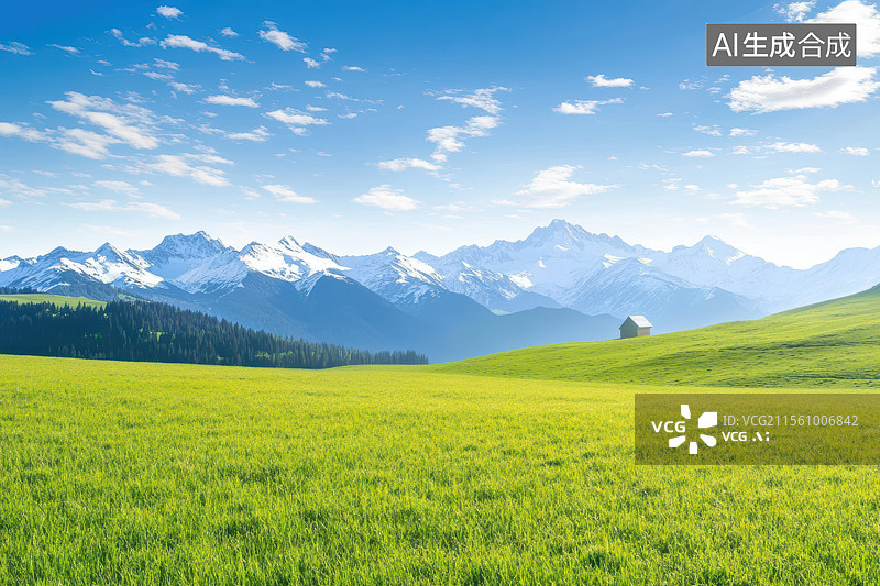 【AI数字艺术】高山草原自然风光图片素材