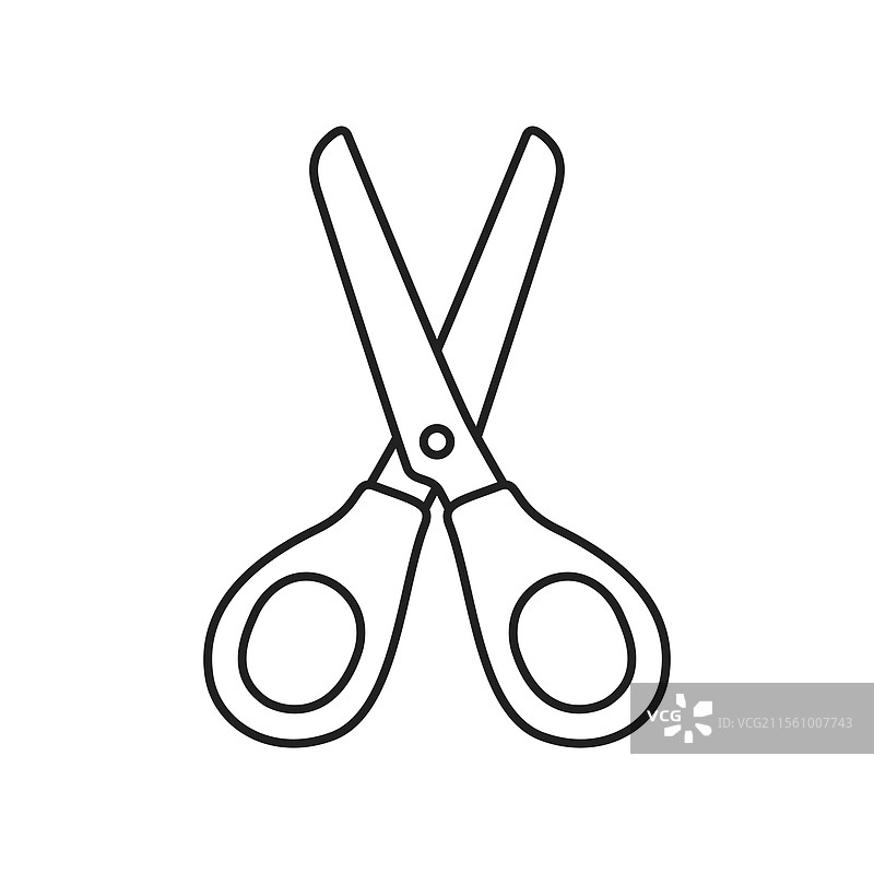 剪刀图标，扁平风格，剪发工具图片素材