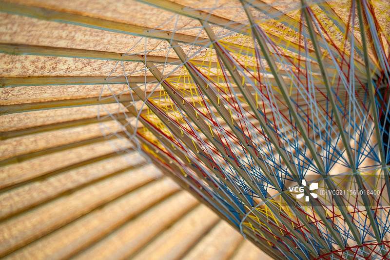 中国非遗传统工艺油纸伞的局部特写图片素材