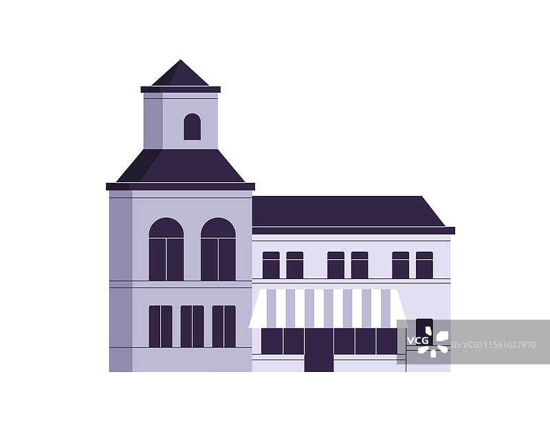 古老城市建筑的历史外立面，欧洲城市图片素材