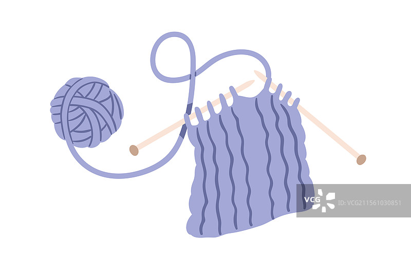 用毛线球和针编织温暖的毛衣图片素材