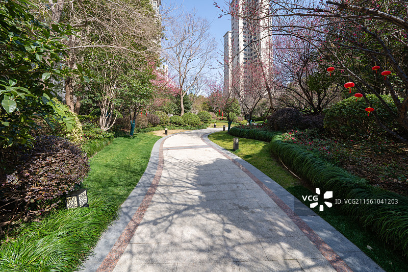 上海高档小区的绿化图片素材