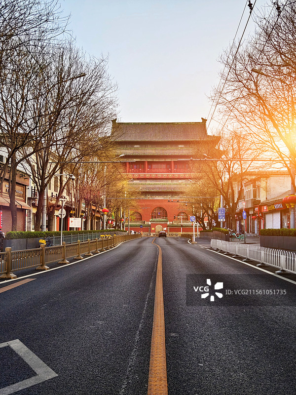 鼓楼晨光图片素材