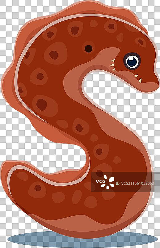 水下字体字母S的海洋动物：海鳗图片素材