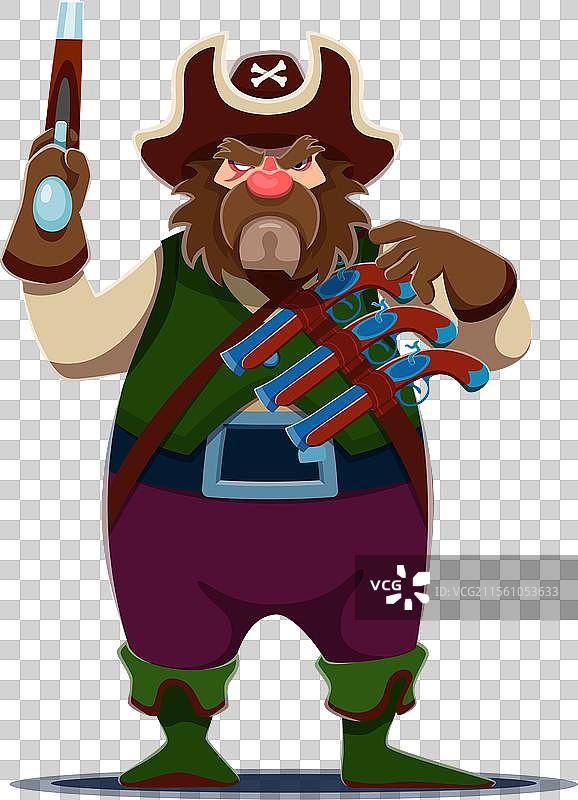 卡通海盗或私掠船的水手角色图片素材