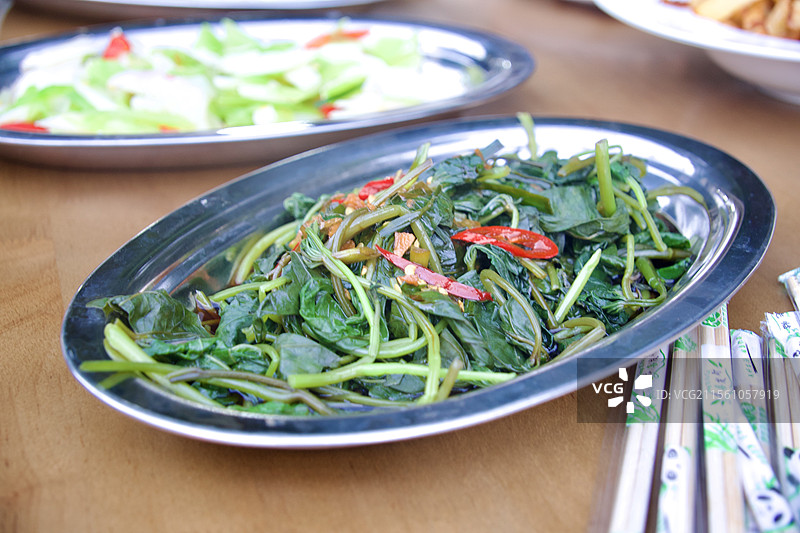 素菜炒地瓜叶图片素材