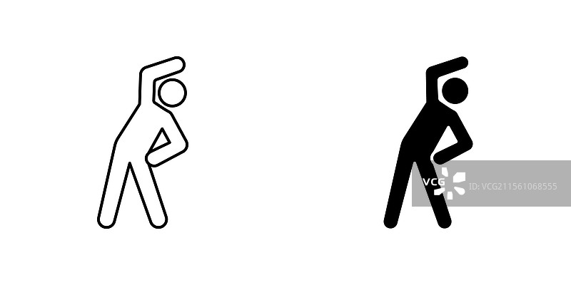 健身运动图标符号集合在白色背景上图片素材