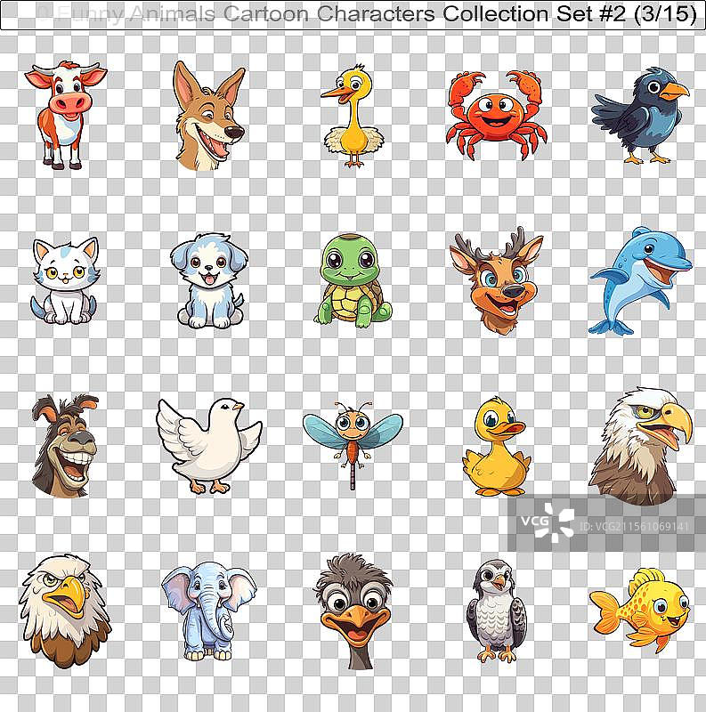 300个搞笑动物卡通角色合集图片素材