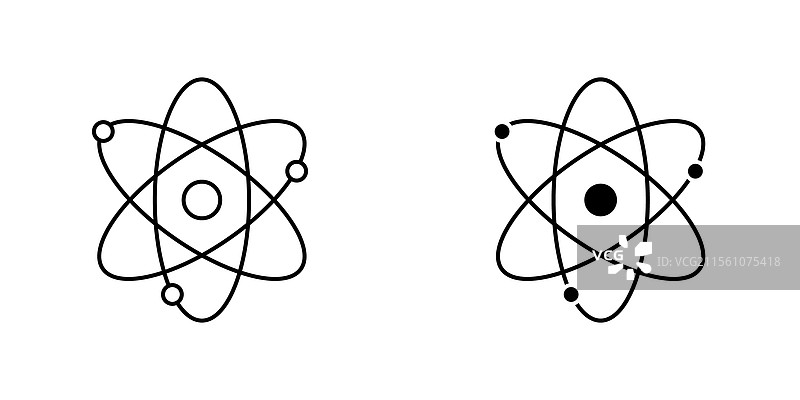 白色背景上的物理图标符号集合图片素材