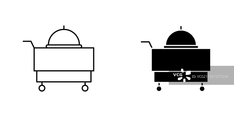 白色背景上的客房服务图标符号集合图片素材