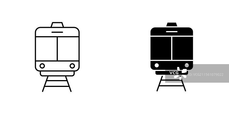 火车图标符号集合在白色背景上图片素材