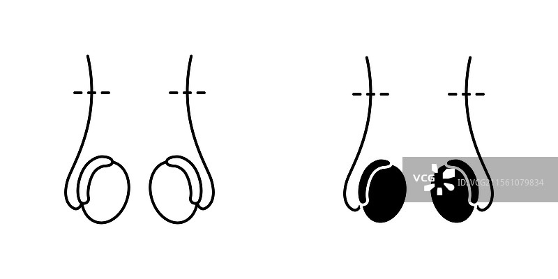 白色背景上的输精管切除图标符号集合图片素材