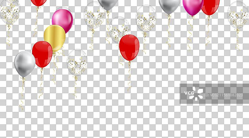 五彩缤纷的派对气球和装饰品图片素材