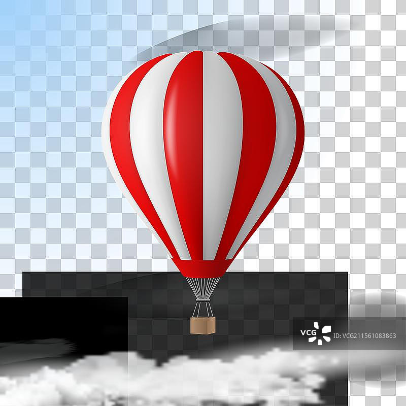 3D真实热气球的旅行横幅图片素材