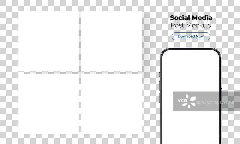 空白社交媒体帖子模板智能手机图片素材