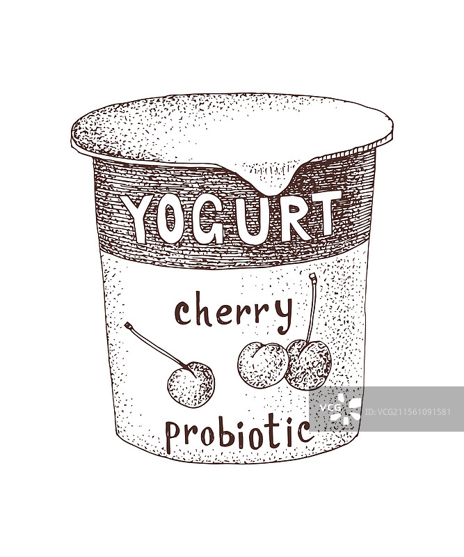 手绘的包装酸奶图片素材