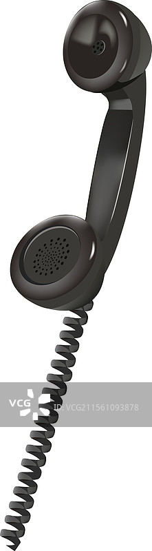 黑色有线电话听筒正在通话中图片素材