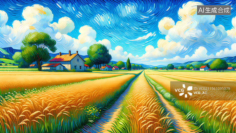 【AI数字艺术】美丽的乡村图片素材
